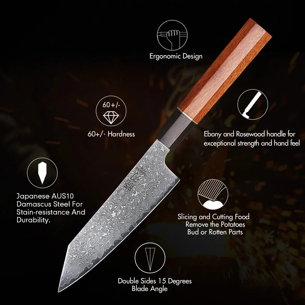 5-inch Utility Knife Japanese 67 Layer Damascus Steel
