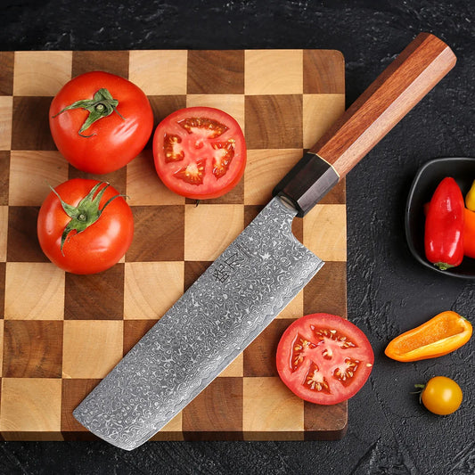 6.5" Japanese Nakiri Knife 67 Layer Damascus Steel