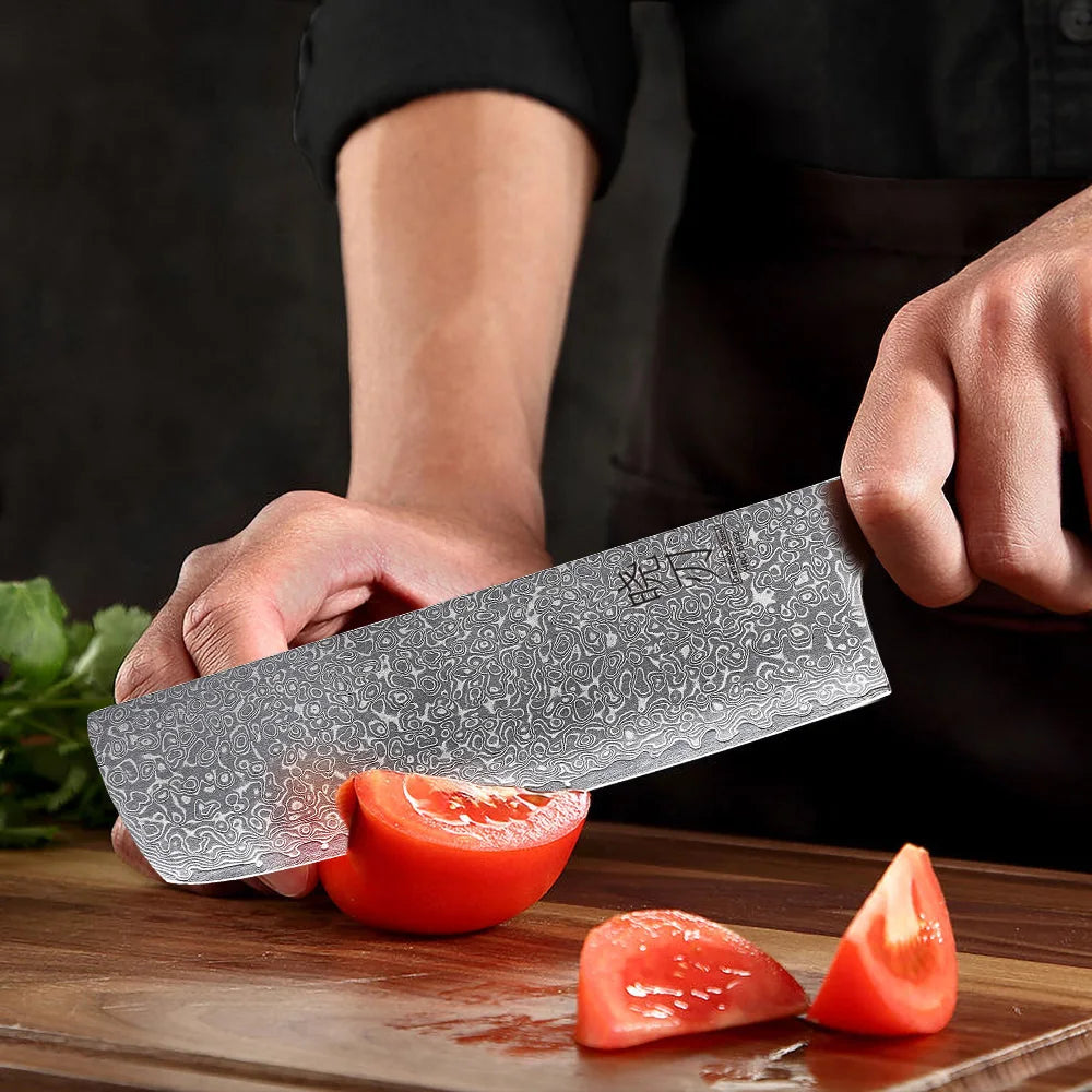 6.5" Japanese Nakiri Knife 67 Layer Damascus Steel