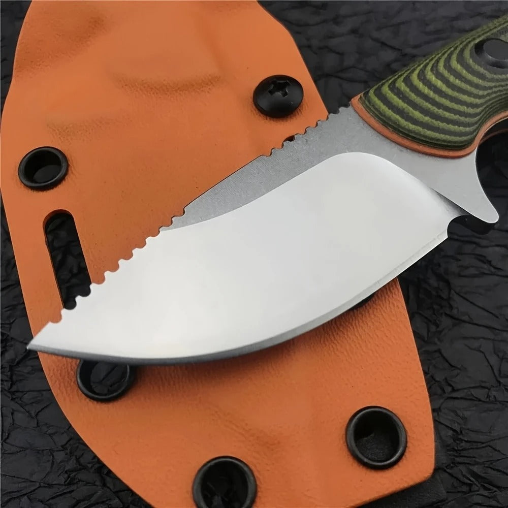 Outdoor Camping EDC Fixed-Blade Knife with G10 Handle & Sheath