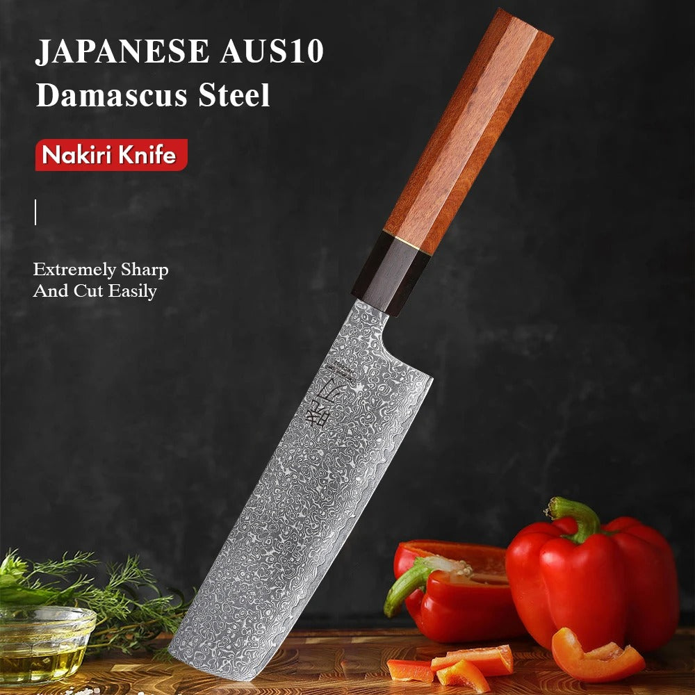 6.5" Japanese Nakiri Knife 67 Layer Damascus Steel