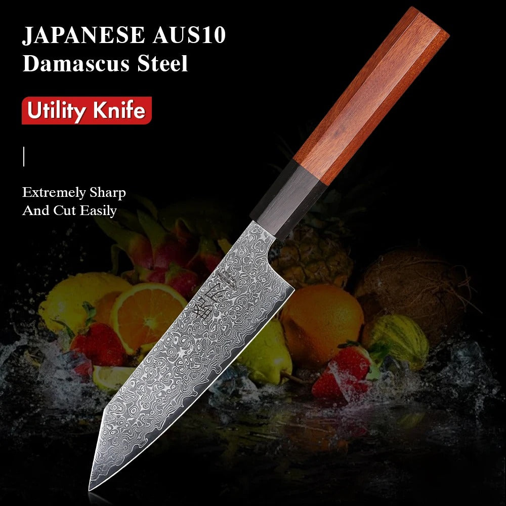 5-inch Utility Knife Japanese 67 Layer Damascus Steel